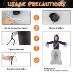 8ft Garden 3pcs LED String Lights Grim Reaper and Grave Inflatable Halloween Decoration - Image 3