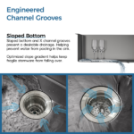 Stainless Steel Kitchen Sink, 32″x19″ Double Bowl in Black, Overmount Handmade Sink, with US Standard Drain and Hook[Unable ship on weekends, TK/TEMU only for pickup, only TX10643 warehouse supports GOFO] - Image 5