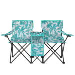 Portable Outdoor 2-Seat Folding Chair with Removable Sun Umbrella Pineapple - Image 4