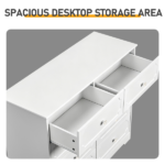 8-Drawer P2 MDF Painted Drawer Cabinet 41.34*14.96*35.43in White - Image 6