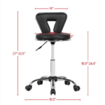 Swivel & Adjustable Height Indoor Stool, Black - Image 2