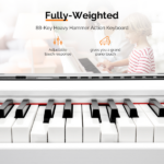 Do Not Sell on Amazon Glarry GDP-104 88 Keys Full Weighted Keyboards Digital Piano with Furniture Stand, Power Adapter, Triple Pedals, Headphone, for All Experience Levels White - Image 17