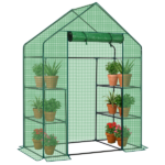 Mini Walk-in Greenhouse with PE Cover, 4-Shelf Indoor Outdoor Plant Gardening Green House for Garden Backyard, 56" x 29" x 77", Green - Image 16