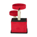 26" Gothic Cat Tree, Cat Tower with Spacious Cat Condo, 2 Padded Perches, Spider Toy, Scratching Posts, Scratching Ladder for Large Cats, Red & Black - Image 2