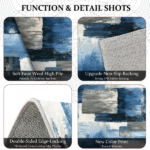 Three-piece kitchen rug set, non-slip and washable, abstract pattern kitchen hallway rug, soft and comfortable, suitable for sinks, floors, entrances, hallways and bathrooms. - Image 7