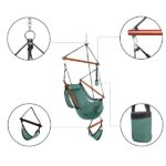 Oxford Cloth Hardwood With Cup Holder Wooden Stick Perforated 100kg Seaside Courtyard Oxford Cloth Hanging Chair Green - Image 14