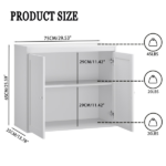 Coffee Bar,Kitchen Storage Cabinet with Double Doors,29" Kitchen Storage Cabinet with Double Doors,White (Shipment from Walmart) - Image 3