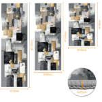 Three-piece kitchen rug set, non-slip and washable, abstract pattern kitchen hallway rug, soft and comfortable, suitable for sinks, floors, entrances, hallways and bathrooms. - Image 2