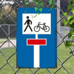 CIFbuy Aluminum German Traffic Sign Dead-End Road Warning, Retro Vintage Wall Art For Bicycles, Pedestrians 2D Flat Decor 8x12 Inch ikTok, ikTok, icycles Self- Sckup LogiopchArt - Image 4
