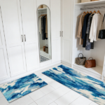 Three-piece kitchen rug set, non-slip and washable, abstract pattern kitchen hallway rug, soft and comfortable, suitable for sinks, floors, entrances, hallways and bathrooms. - Image 8