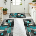 Three-piece kitchen rug set, non-slip and washable, abstract pattern kitchen hallway rug, soft and comfortable, suitable for sinks, floors, entrances, hallways and bathrooms. - Image 11