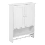 65 x 48.7 x 14.6cm Wall Hanging Cabinet with Two Doors Wall Washer Storage Cabinet - Image 4