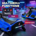 12V Blue Kids Electric Drift Go Kart – Slow Start, Music, Colorful Lights, as Trendy Gift for Boys Aged 6-12 - Image 6