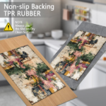 Three-piece kitchen rug set, non-slip and washable, abstract pattern kitchen hallway rug, soft and comfortable, suitable for sinks, floors, entrances, hallways and bathrooms. - Image 6