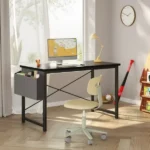 47" Computer Desk with Metal Frame, Waterproof Surface and Storage Bag – Perfect for Office Use, Black (Shipment from Walmart) - Image 5