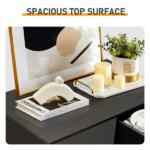 25.98”*15.75"*35.83"(L*W*D) 4-Tier 5-Drawer Cabinet Drawer Dresser with Gold Handles Black - Image 5