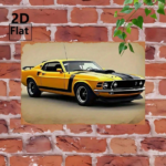 CIFbuy Vintage Metal Tin Sign Classic American Yellow Sports" Car Retro Iron Art Wall, For Bar Garage Cafe Man Cave Home YelloikTok, YelloikTok, t Self-pickup Logiopics