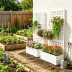 White 35"x16"x70" Galvanized Raised Garden Bed – Planter Box with Trellis for Climbing Vegetables & Vines(Only one garden bed) - Image 7