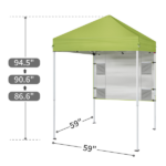 5X5FT Outdoor Canopy with 1 Sidewall Green - Image 7