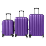 ABS Trolley Case 20in 24in 28in 3PCS Suitcase Set Vertical Striped Frosted Case Suitcase Purple - Image 12