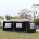 Same Code 39118565 10'x20' Outdoor Party Tent with 6 Removable Sidewalls, Waterproof Canopy Patio Wedding Gazebo, Black - Image 12