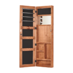 no provide self pick-up.Solid Wood Jewelry Armoire Organizer Cabinet with Full-Length Mirror, 47.5x14.3 in Wall-Mounted Lockable with LED Light - Image 6