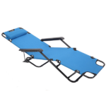 Same Code 75407956 Folding Chaise Lounge Chair for Outdoor, 2-in-1 Portable Tanning Chair with Pillow, Adjustable Recliner Chair for Beach Camping Pool, Blue - Image 17