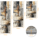 Three-piece kitchen rug set, non-slip and washable, abstract pattern kitchen hallway rug, soft and comfortable, suitable for sinks, floors, entrances, hallways and bathrooms. - Image 3