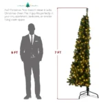 7ft 881 Branch Half Christmas Tree with 230LED Lights PVC Branch Iron Bracket Tender Green Christmas Tree - Image 2