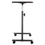 Multifunctional Adjustable Bedside Table MDF + Iron Movable Sofa Side Table 4-Wheeled Small Computer Desk with Brakes 26.5*16.5*27~44in Dark Wood Grain Color - Image 11