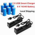 8 x 16340 Batteries 3.7V Li-ion Rechargeable Battery+2 x USB Charger (US Logistics For USPS/DHL/Fedex/UPS. No designated logistics accepted TK/TMEU only For self-pickup - Image 9