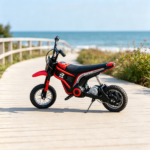 Red 12" Kids Electric Dirt Bike: 24V 350W Motor, Up to 15 MPH Powerful Speed – Ride-On Toy for Young Racers - Image 4