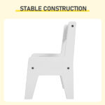 White Kids Study Desk and Chair Set with Storage, MDF, 60.5*41.5*50cm - Image 6