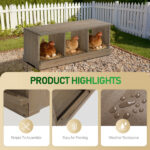 Nesting Boxes for Chickens, Wooden Chicken Nesting Box, Laying Eggs Nest Box for Chickens Hens Ducks, Gray, 3 Compartments - Image 9