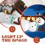 9.8 FT Lighted Christmas Inflatable Decoration, Large Inflatable Lying Snowman, Funny Blow Up Yard Decorations with Built-in LED Lights for Holiday Party Front Yard Lawn Garden Decor - Image 3
