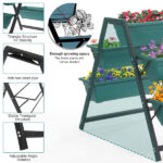 Raised Garden Planter Bed, Tiered Planter Stand with 5 Boxes, Vertical Raised Garden Bed for Herbs, Flowers, or Vegetables in Patio Balcony Indoor Outdoor - Image 8