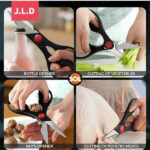 Food Scissors, Sharp Scissors with Nutcrackers, Bottle Opener, Can Opener, Vegetable Cutting Scissors, Chopping Scissors, Multi-Purpose Utensil Gadgets(USPS shipping, pickup supported) - Image 3