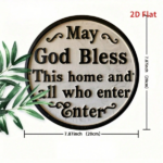CIFbuy God Bless This Home And All Who Enter Here|Round Iron Sign, 2D Flat Printed Vintage Funny Wall Art Decor, 7.8*7.8Inch 1Pack Hang TikTok, TikTok, Hang Self-pickup Logiopics - Image 2