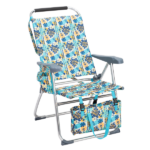 17 Inch Seat Height Beach Chair for Adults, Folding Portable Camping Chair with Headrest, Cup Holder, Side Pocket & Bottom Storage Bag, 7-Position Adjustable Aluminum Beach Chair, Heavy Duty 265 LBS Capacity, Oxford Fabric for Beach, Patio, Pool, Vintage Summer Print - Image 23