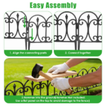 19.3FT Decorative Landscape Edging, 10 Panels Flexible Interlocking PP Lawn Border, Angle Adjustable Weather Resistant Garden Fence for Yard Flower Bed Path - Image 8
