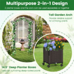2-in-1 Garden Arch with Planter Boxes - Self-Watering System, 8 Lockable Wheels & PE-Coated Metal - Image 9