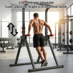 Foldable Pull Up Bar Standing Power Tower - Multi-Function Dip Station, 6-Level Adjustable Height Strength Training Fitness Equipment for Home Gym, 440lbs Max - Image 12