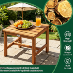 Natural Finish Adirondack Furniture Set of 2 Chairs & 1 Side Table, Heavy Duty 400LBS Capacity Outdoor Bistro Set for Backyard - Image 8