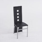 4pcs long backrest square hollow decoration PU leather dining chair round tube black cushion electroplating chair leg N201 Replace encoding13029118 - Image 11