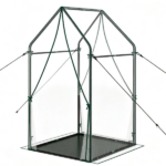 54" x 36" x 67" Portable Mini Greenhouse with PE Bottom Mat, Clear PVC Plant Grow Tent, Wind Resistant Metal Frame Outdoor Green House with Stakes & Ropes - Image 3