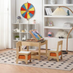 Children's Wooden Table And Chair Set With Two Storage Bags (One Table And Two Chairs) - Image 32