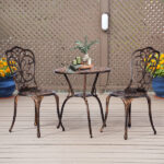 3 PCS Outdoor Bistro Set,Outdoor Patio Set, All-Weather Cast Aluminum Bistro Table Set for Backyard, Garden, Balcony Butterfly - Image 2