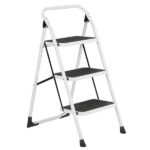 Home Use 3-Step Short Handrail Iron Ladder Black & White - Image 6