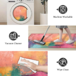 Three-piece kitchen rug set, non-slip and washable, abstract pattern kitchen hallway rug, soft and comfortable, suitable for sinks, floors, entrances, hallways and bathrooms. - Image 4
