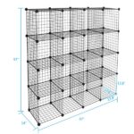 16-Cube Organizer Cube Storage Storage Shelves Wire Cube Storage Origami Shelves Metal Grid Multifunction Shelving Unit Modular Cubbies Organizer Bookcase - Image 9
